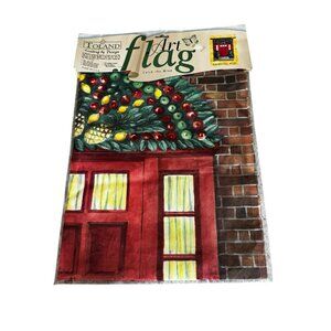 Christmas Flag Toland Michael Sparks House Red Front Door Trees Hospitality 34"